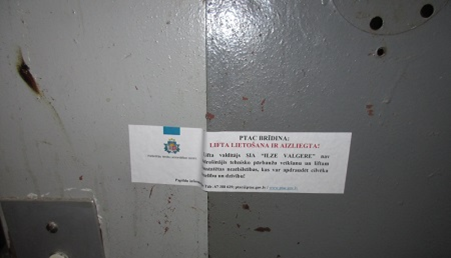 PTAC brīdina- aizliegta liftu izmantošana Rīgā, Gogaļa ielā 8/10
